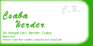 csaba werder business card